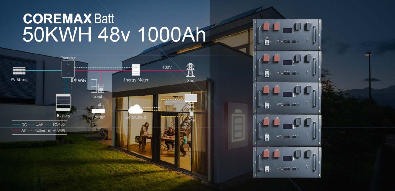 50kwh 48v 1000Ah lithium battery system